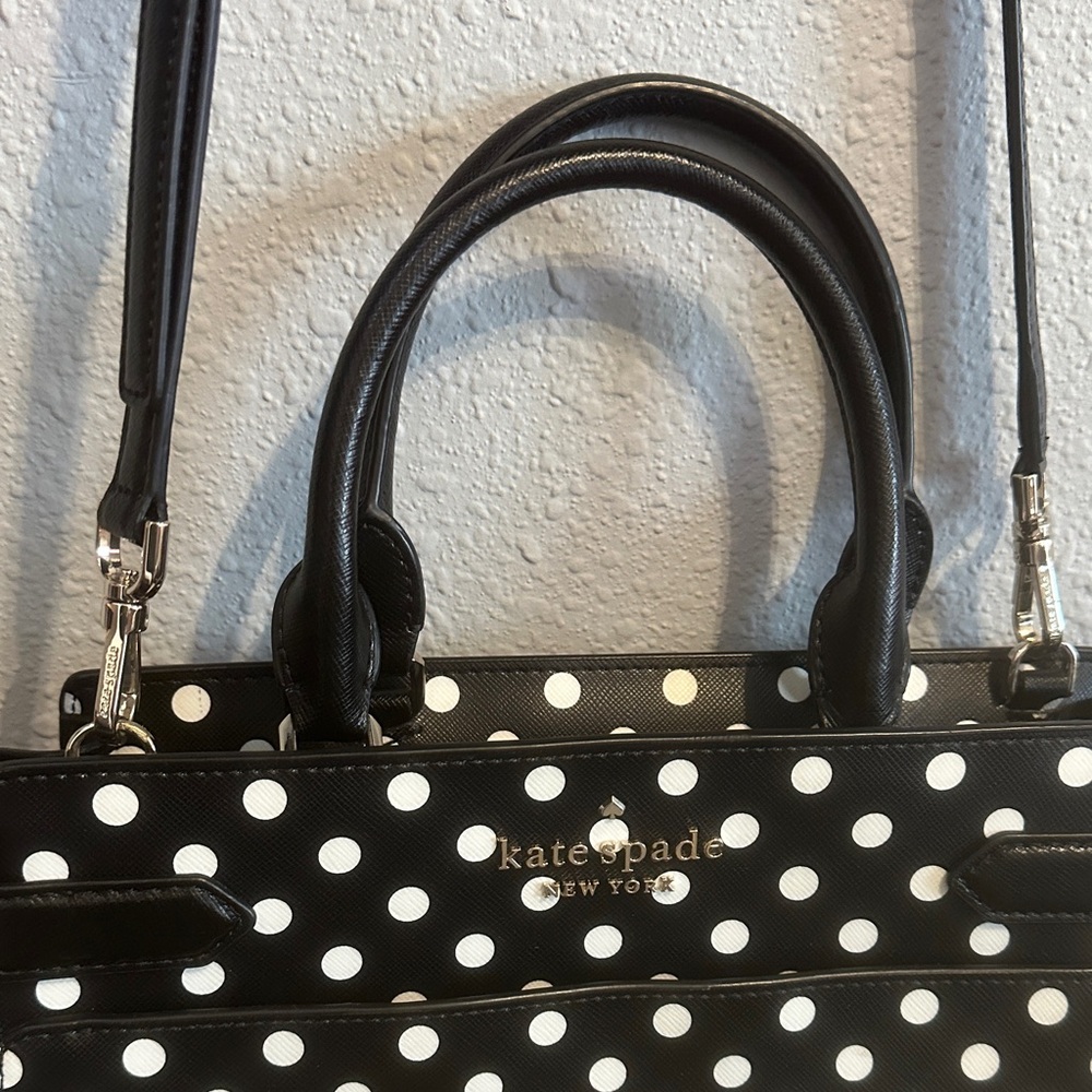 Kate Spade Black and White Polka Dot Satchel - Picture 3 of 11